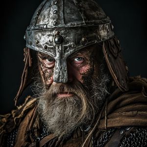 Old viking ready to fight