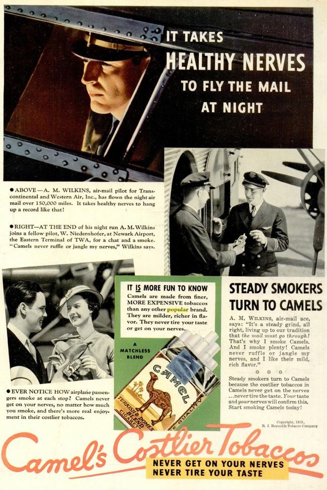 Popular science - Publicité Camel cigarettes d'octobre 1933, Popular Science