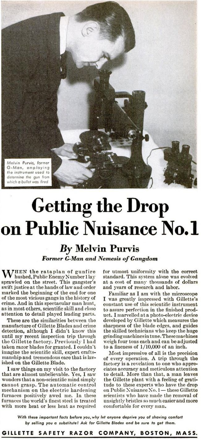 Popular science - Infomercial Gillette, juillet 1936, Popular science