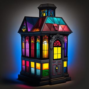 Maison aux vitres colorées