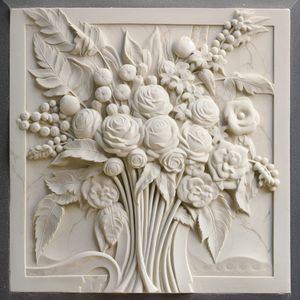 Bas-relief bouquet de fleurs