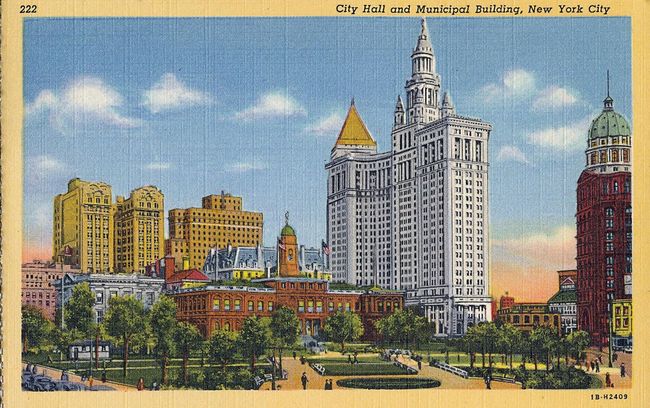 Carte postale de New-York - City Hall and municipal building