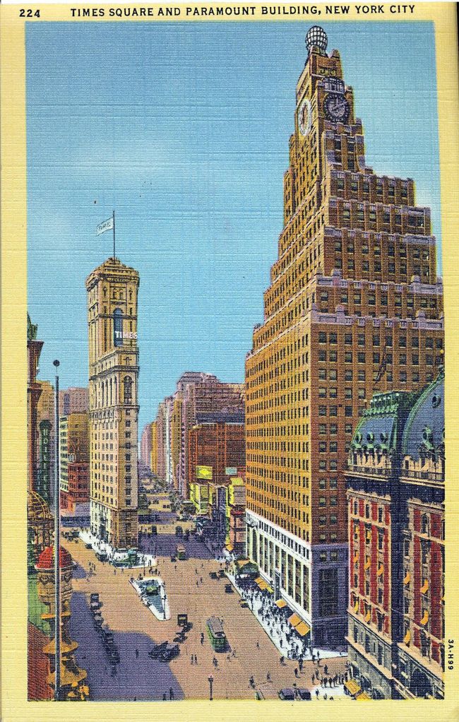 Carte postale de New-York - Times Square and Paramount building