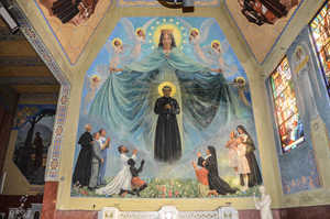 Notre-Dame Auxiliatrice - Vierge en Majesté protégeant Saint-Jean-Bosco