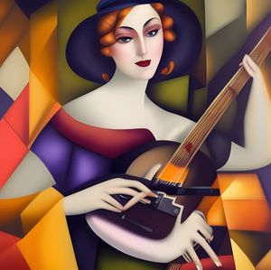 woman-in-a-fancy-dress-playing-the-guitar-style-tamara-de-lempicka4